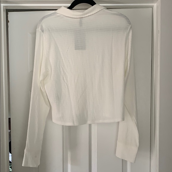 H&M White Long Sleeve Button Down Top - Picture 4 of 5
